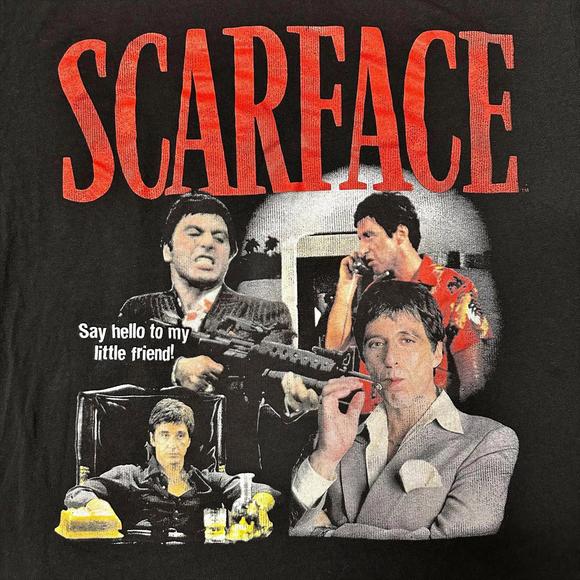 Scarface Movie Tony Montana Collage Graphic Tee Black Mens S - Picture 3 of 9